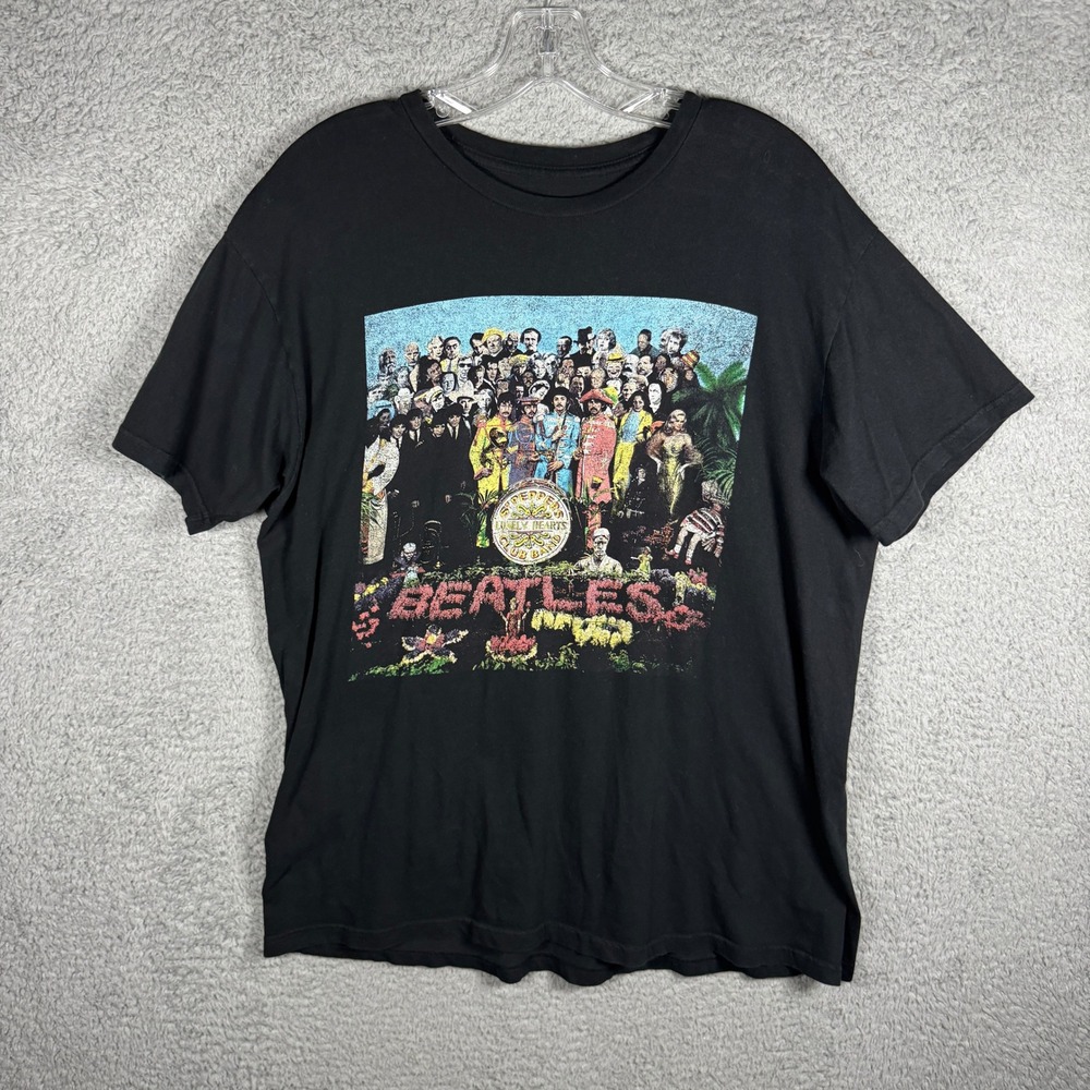 The Beatles Sgt Peppers Lonely Hearts Club Band Black Graphic T-Shirt Men L 2022